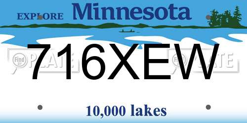 716XEW Minnesota License Plate