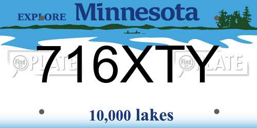 716XTY Minnesota License Plate