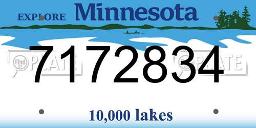 7172834 Minnesota License Plate