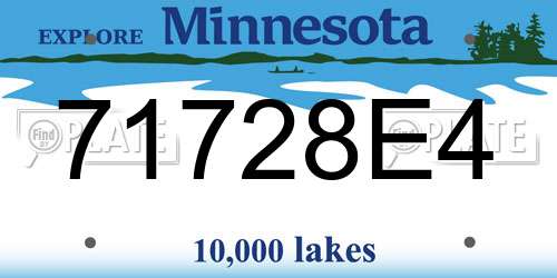 71728E4 Minnesota License Plate