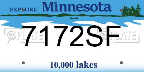 7172SF Minnesota License Plate