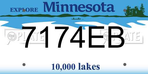 7174EB Minnesota License Plate