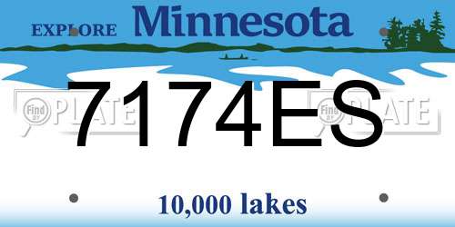 7174ES Minnesota License Plate