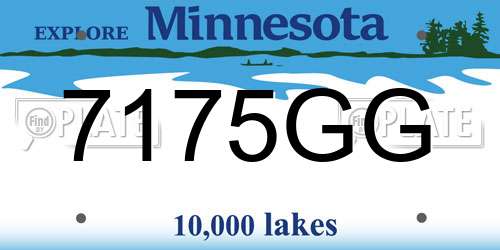 7175GG Minnesota License Plate