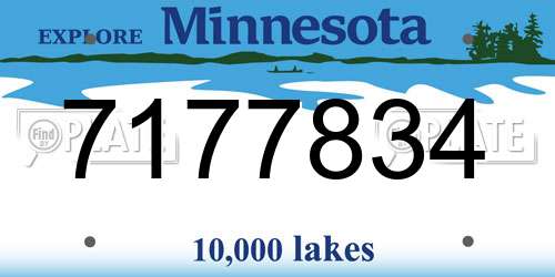 7177834 Minnesota License Plate