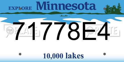 71778E4 Minnesota License Plate