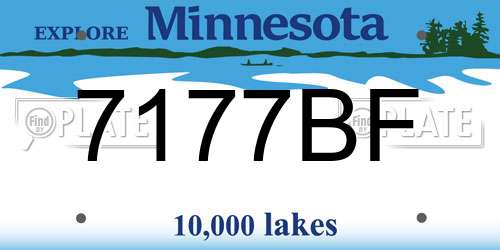 7177BF Minnesota License Plate