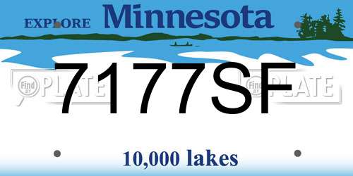 7177SF Minnesota License Plate