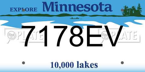 7178EV Minnesota License Plate