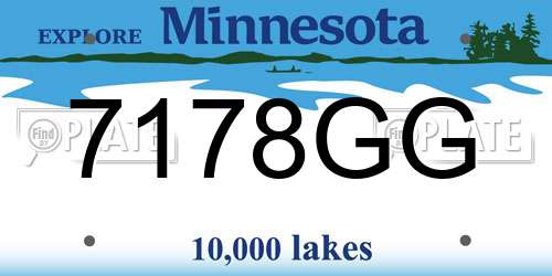 7178GG Minnesota License Plate