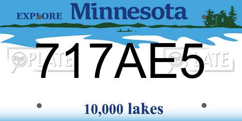 717AE5 Minnesota License Plate