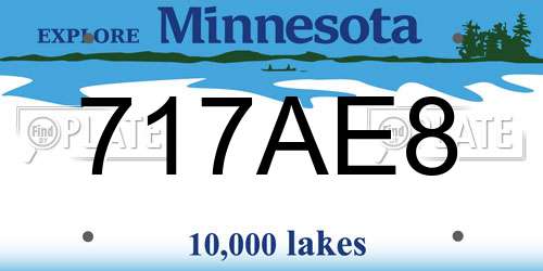 717AE8 Minnesota License Plate