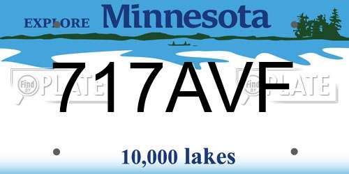 717AVF Minnesota License Plate