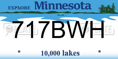 717BWH Minnesota License Plate