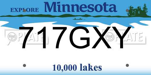 717GXY Minnesota License Plate