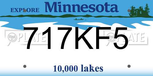 717KF5 Minnesota License Plate