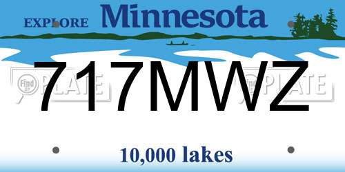717MWZ Minnesota License Plate