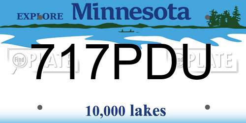 717PDU Minnesota License Plate