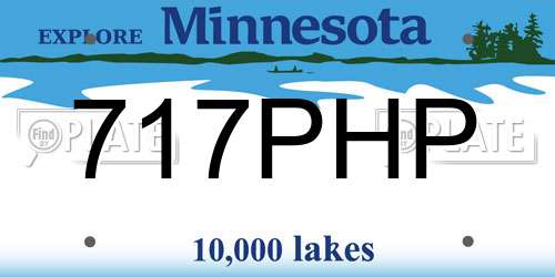 717PHP Minnesota License Plate