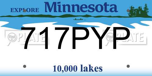 717PYP Minnesota License Plate