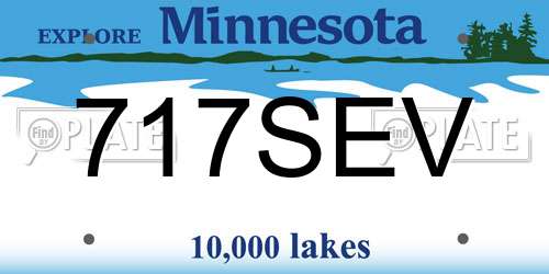 717SEV Minnesota License Plate