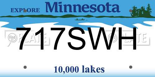 717SWH Minnesota License Plate