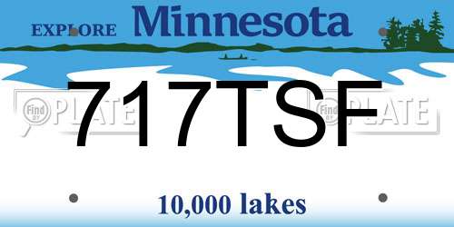 717TSF Minnesota License Plate