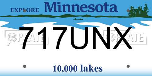 717UNX Minnesota License Plate