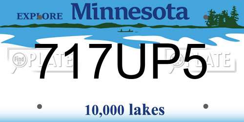 717UP5 Minnesota License Plate