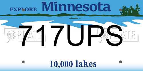 717UPS Minnesota License Plate