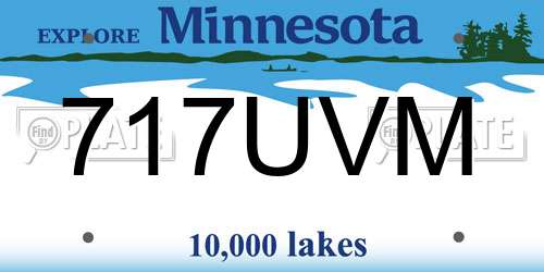 717UVM Minnesota License Plate