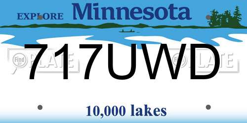 717UWD Minnesota License Plate