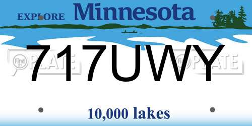 717UWY Minnesota License Plate