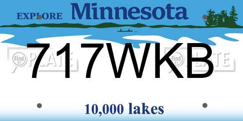 717WKB Minnesota License Plate