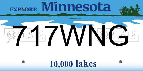 717WNG Minnesota License Plate