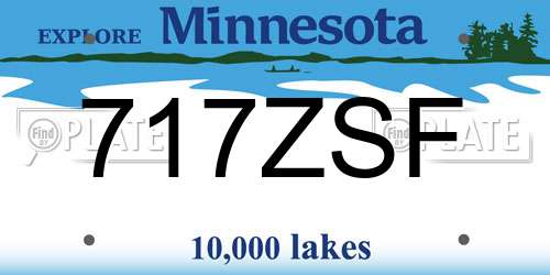 717ZSF Minnesota License Plate