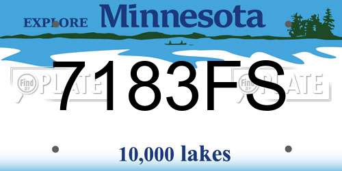 7183FS Minnesota License Plate