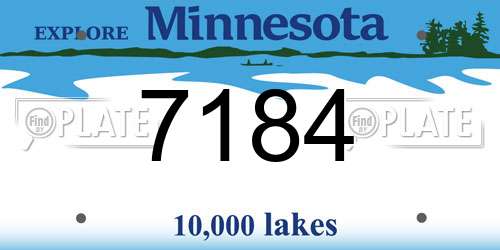 7184 Minnesota License Plate