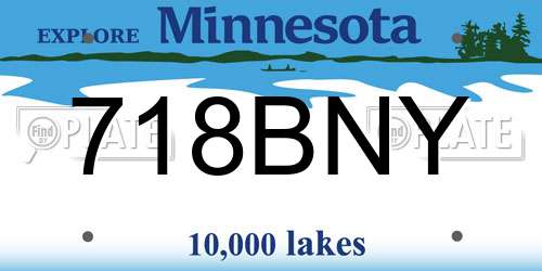 718BNY Minnesota License Plate