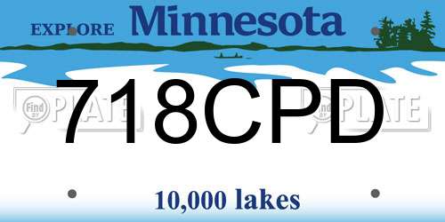 718CPD Minnesota License Plate