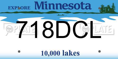 718DCL Minnesota License Plate