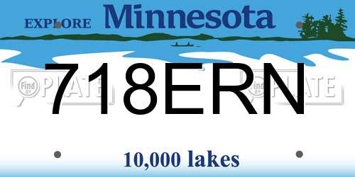 718ERN Minnesota License Plate