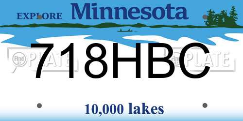 718HBC Minnesota License Plate