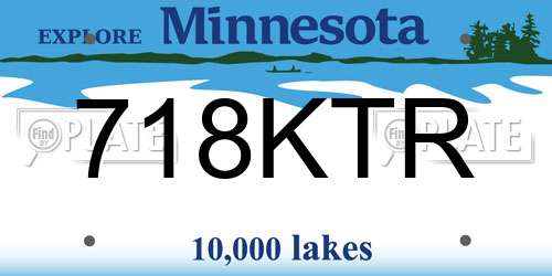 718KTR Minnesota License Plate