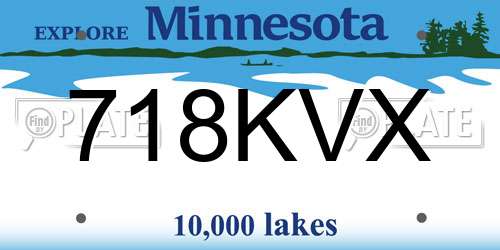 718KVX Minnesota License Plate