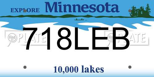 718LEB Minnesota License Plate
