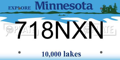 718NXN Minnesota License Plate