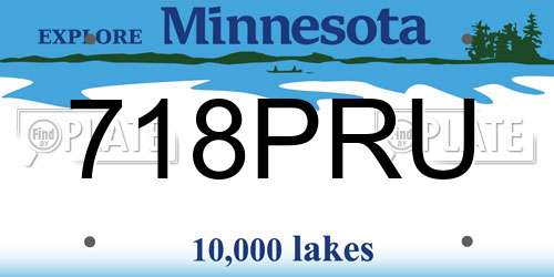 718PRU Minnesota License Plate