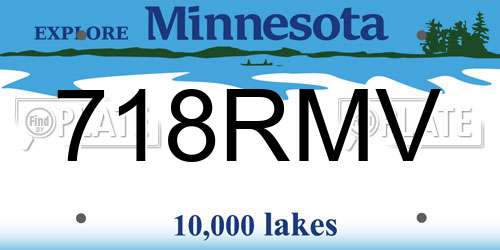 718RMV Minnesota License Plate