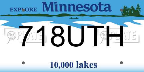 718UTH Minnesota License Plate